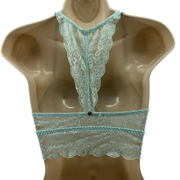 Victoria's Secret PINK Lace Racerback Bralette Mint Unlined Small - Picture 4 of 9